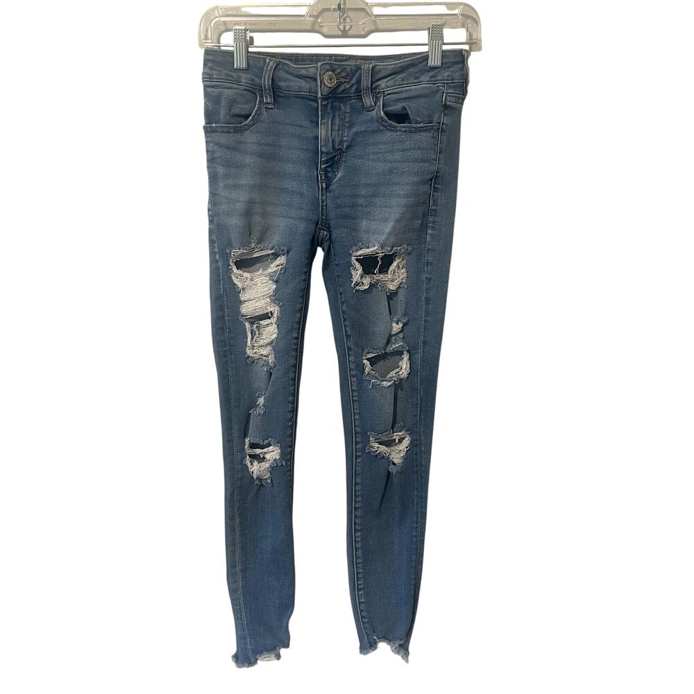 American Eagle Next Level Stretch Distressed Jegging Sz 2 Short